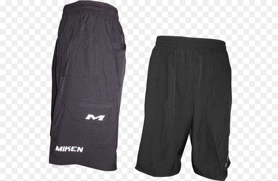 Miken Black Microfiber Shorts Board Short, Clothing, Pants, Coat Free Png Download