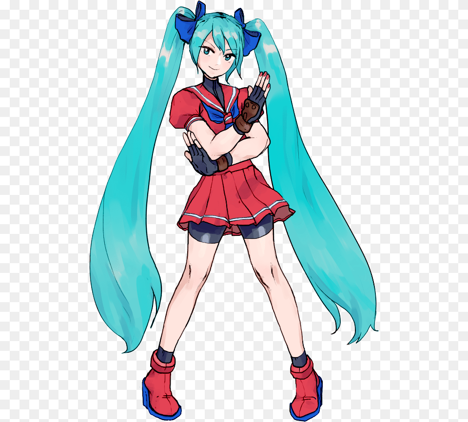 Miku Dressed Like Karin Cartoon, Book, Comics, Publication, Person Png