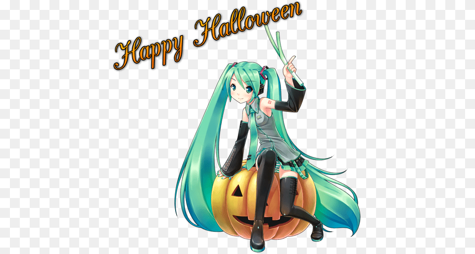 Miku Halloween Counter Strike Source Sprays Happy Halloween Anime, Book, Comics, Publication, Adult Free Transparent Png