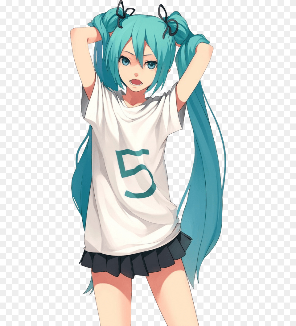 Miku Hatsune Vocaloid Kawaii Anime Girl Cute Miku Hatsune, Book, Comics, Publication, Person Free Png Download