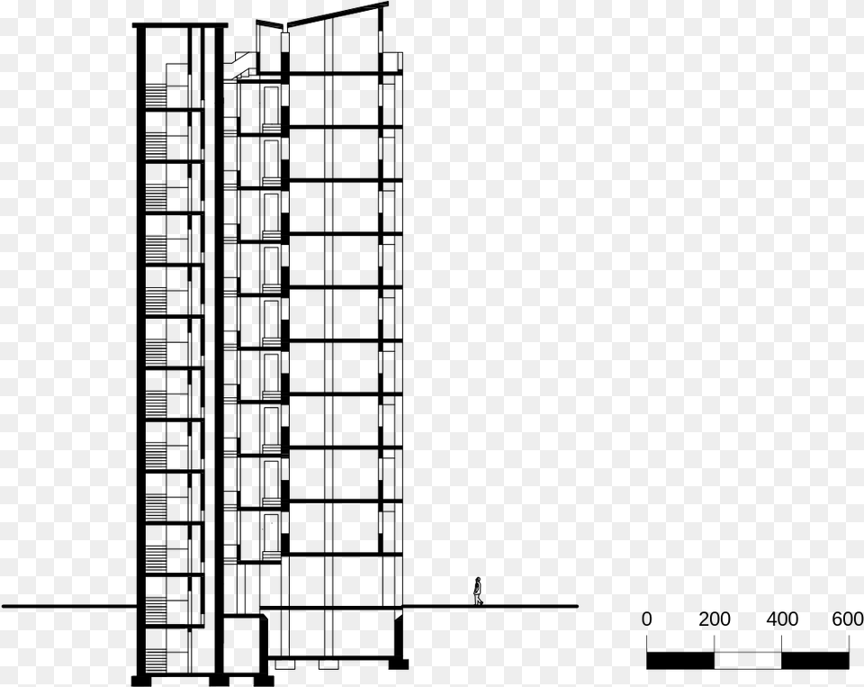 Milano Qt8 Edificio Ina Casa Sezione Building, Gray Free Transparent Png