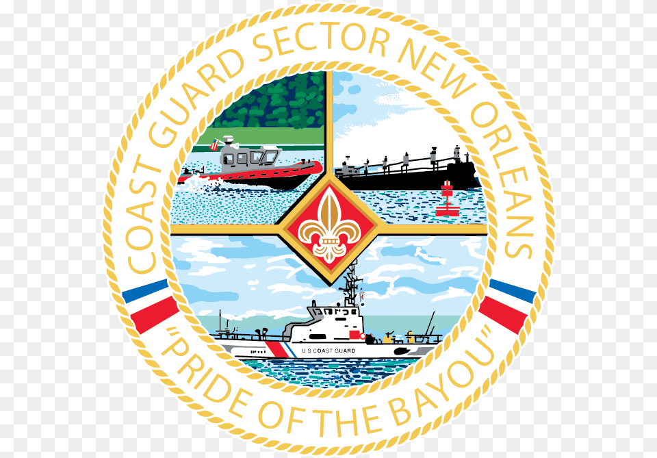 Milartcom United States Coast Guard Uscg Sector New Orleans, Logo, Badge, Symbol, Military Png Image