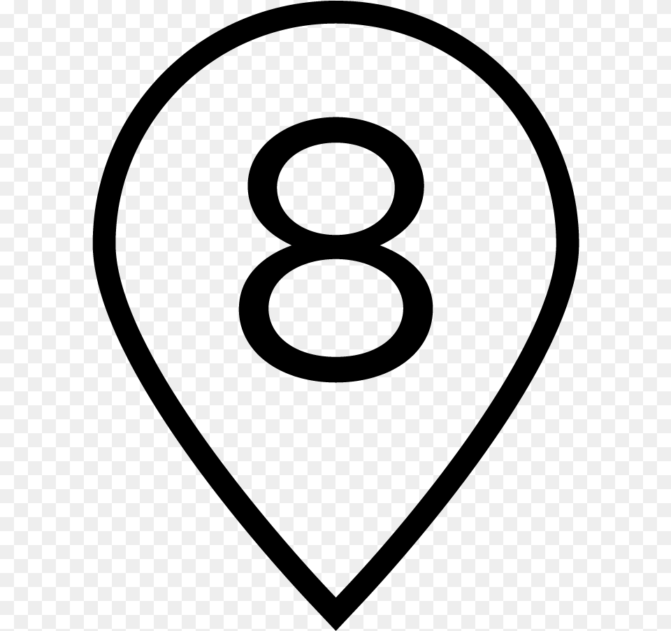 Mile Marker 8 Black Transparent Pin Place, Gray Free Png