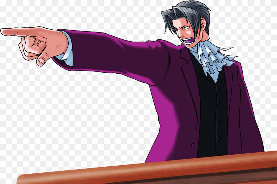 Miles Edgeworth Phoenix Wright Objection, Adult, Person, Female, Woman Free Png Download