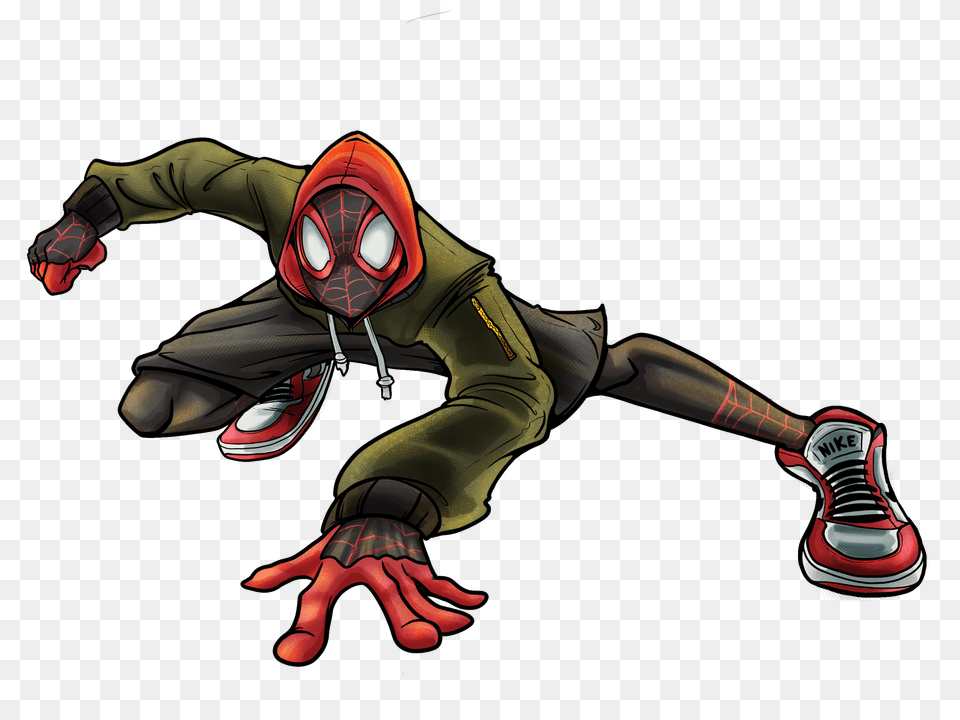 Miles Morales Sticker Jaytoon Arts, Clothing, Footwear, Shoe, Person Free Transparent Png