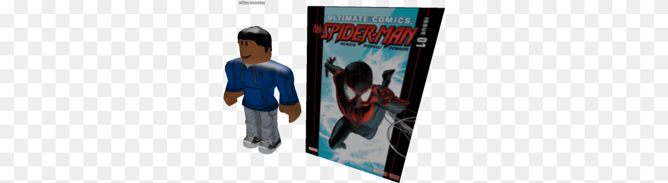 Miles Morales With Comic Roblox Ultimate, Book, Comics, Publication, Boy Free Png Download