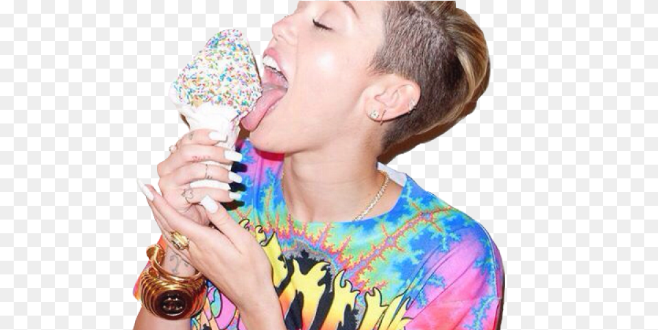 Miley Cyrus Clipart Cyrus, Cream, Dessert, Food, Ice Cream Free Png Download