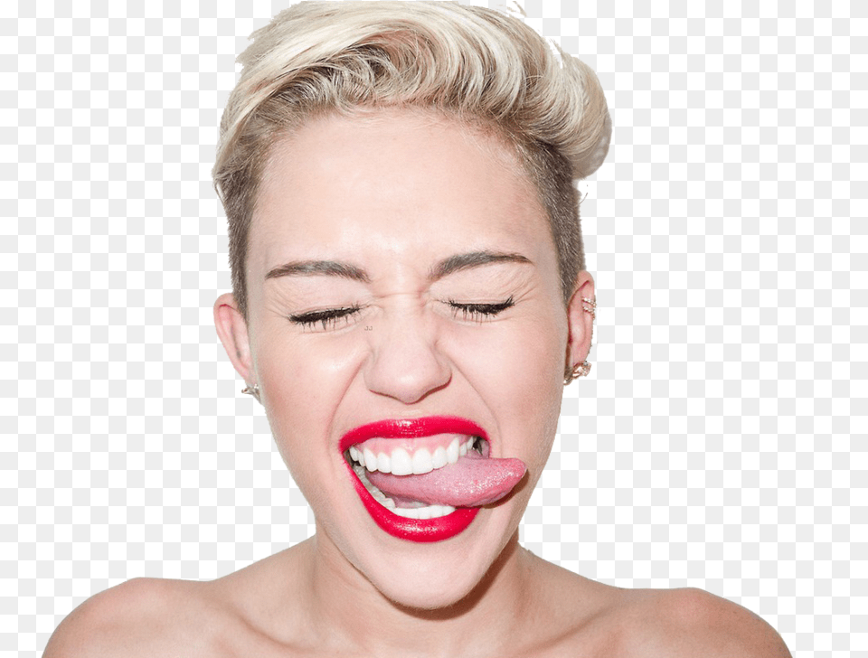 Miley Cyrus Tongue Svg Library Library, Head, Person, Face, Cosmetics Free Png