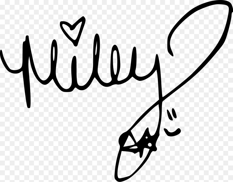 Mileycyrus Signature, Gray Free Transparent Png