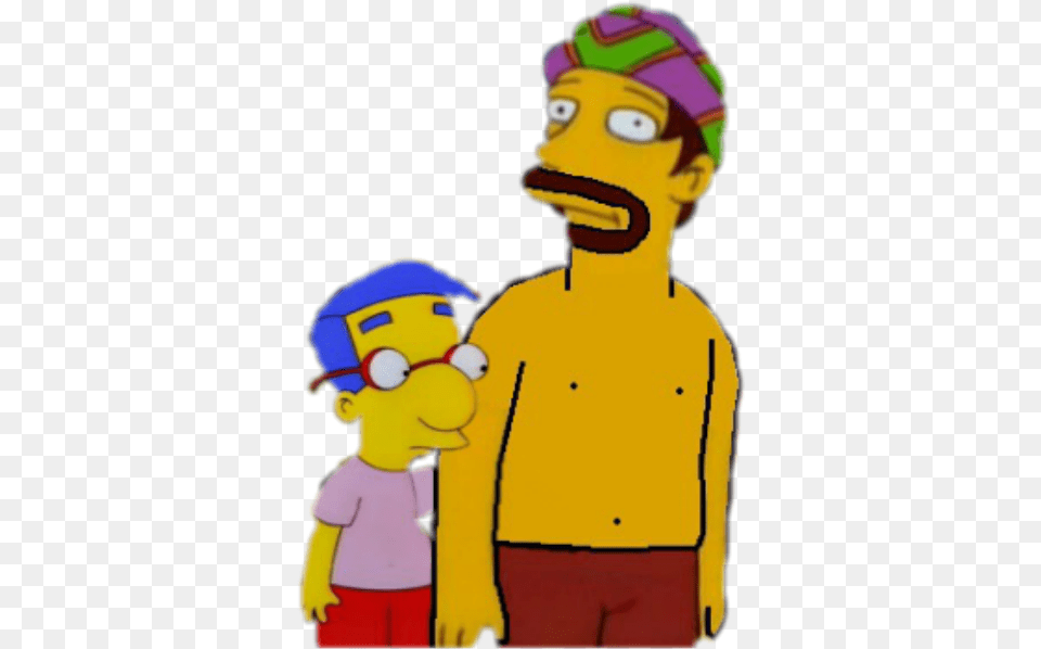 Milhouse And Kenneth Pottinger As Mailman Friends Cartoon, Baby, Person Png Image