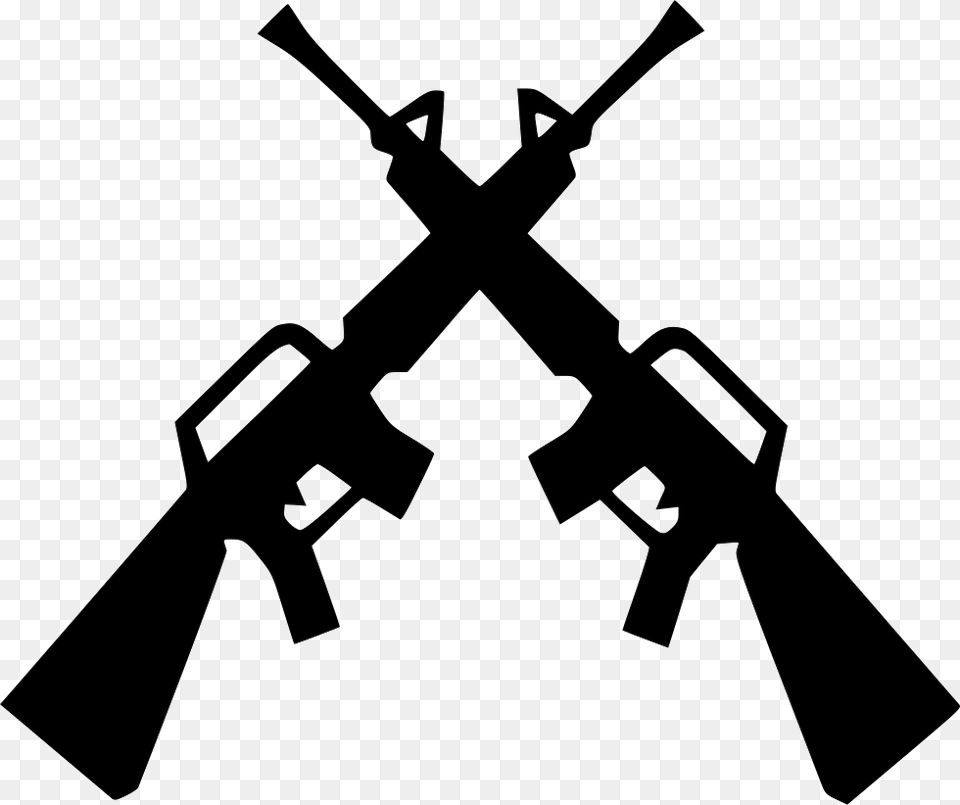 Military Base Svg Icon Download Vector Crossed Ar 15 Silhouette, Firearm, Gun, Rifle, Stencil Free Png