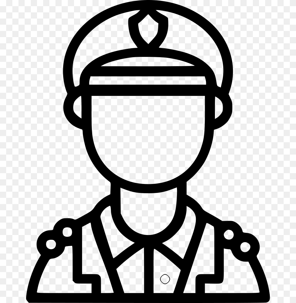 Military Caption Officer Army Police Javan Farmer Icon, Stencil Free Transparent Png
