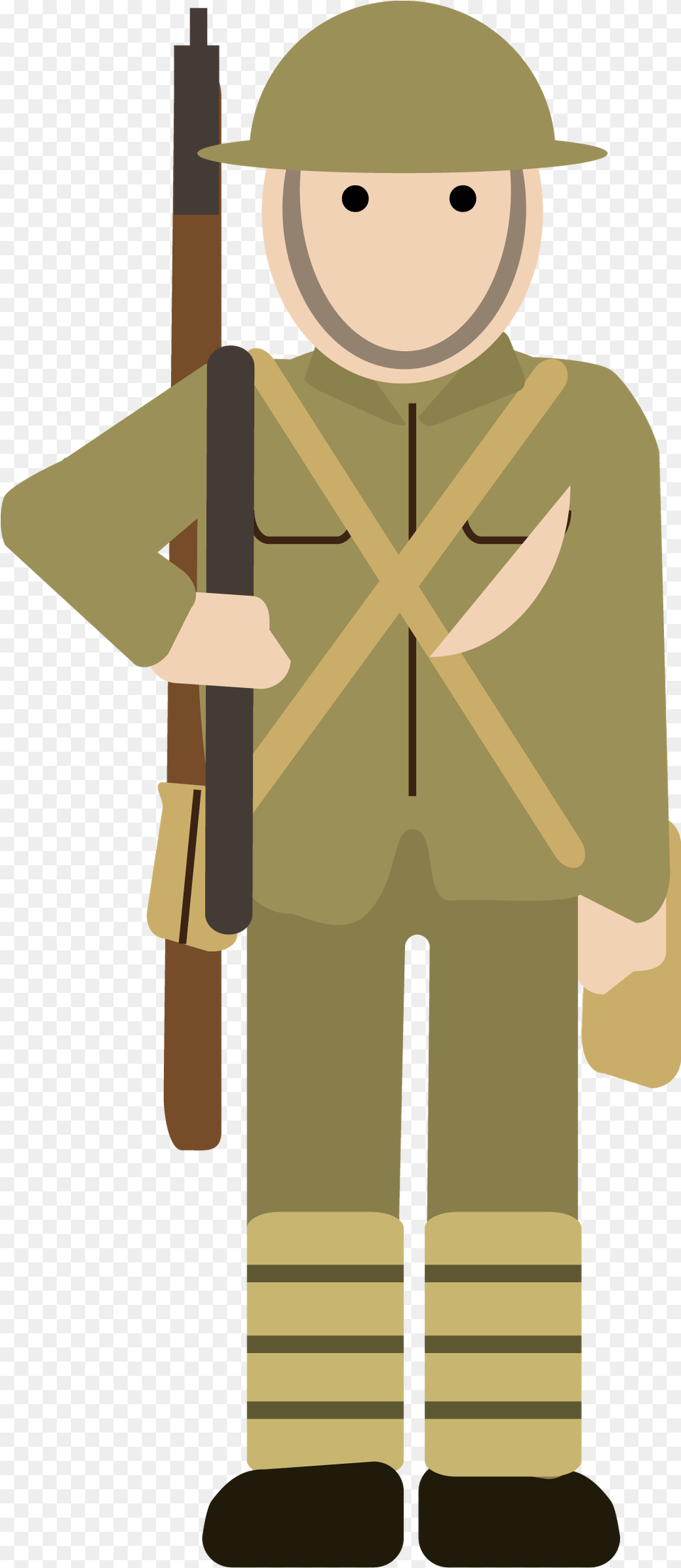 Military Clipart Soldier Ww1 Cartoon Simple World War, Clothing, Costume, Person, Firearm Free Png