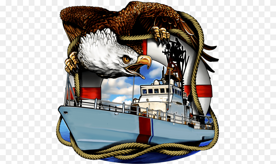 Military Fabric Coast Guard Fabric Custom Print Fabric Illustration, Animal, Bird, Boat, Eagle Png