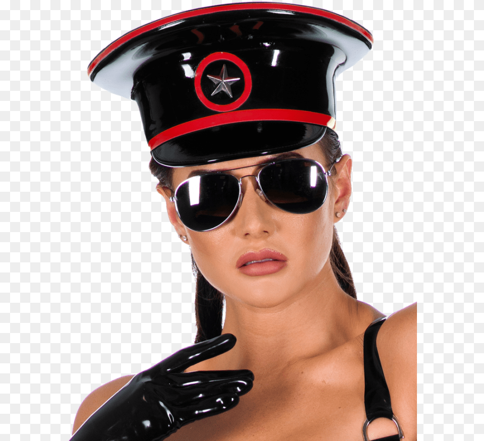 Military Hat Latex Clothing, Accessories, Sunglasses, Glove, Person Png Image