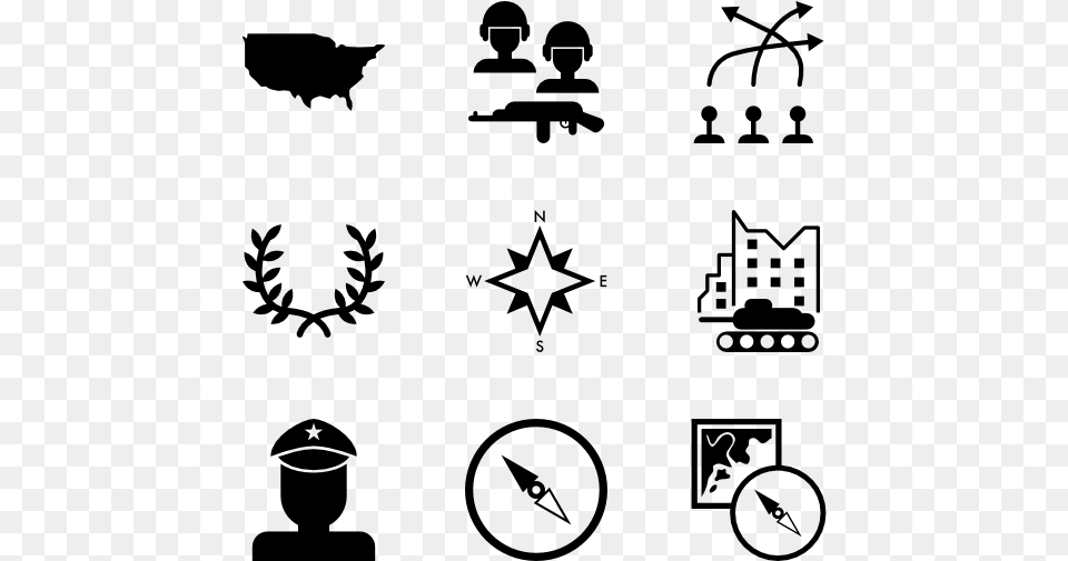 Military Icon, Gray Free Transparent Png