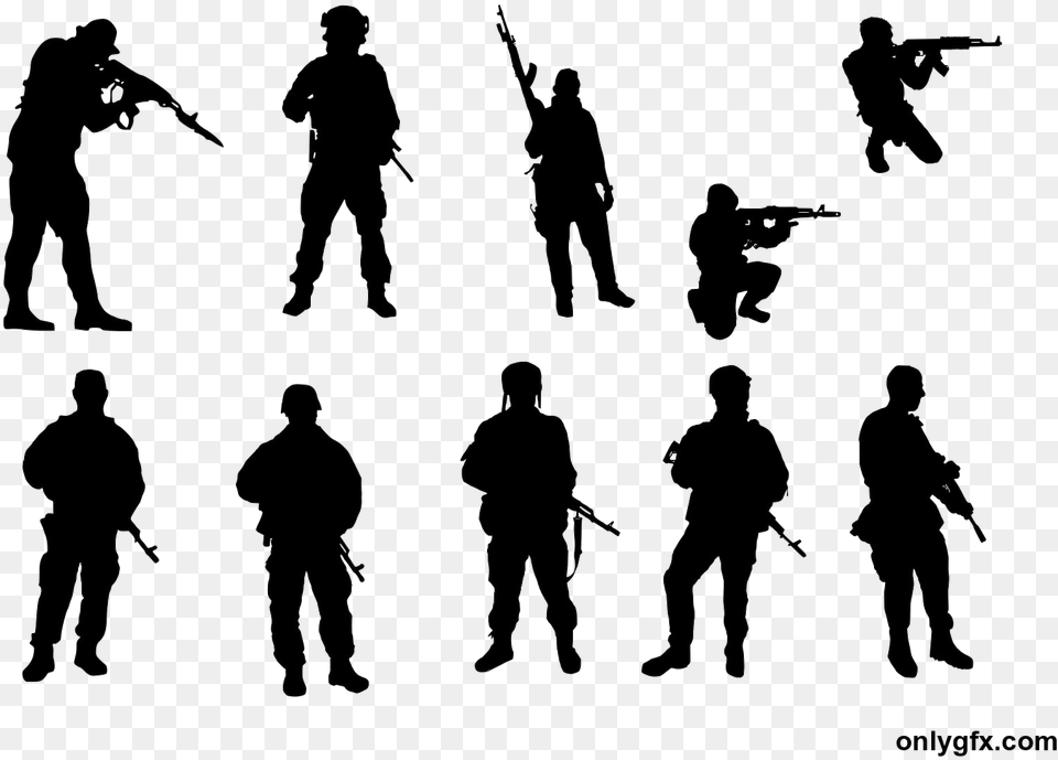 Military Images Soldier Silhouette, Adult, Person, Man, Male Free Transparent Png
