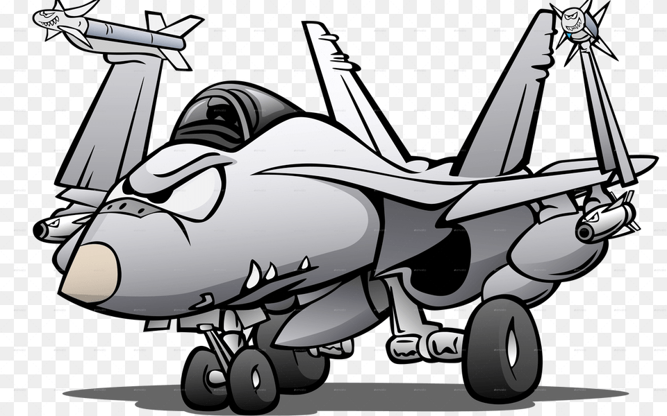 Military Naval Fighter Jet Airplane Cartoon, Aircraft, Transportation, Vehicle, Machine Png