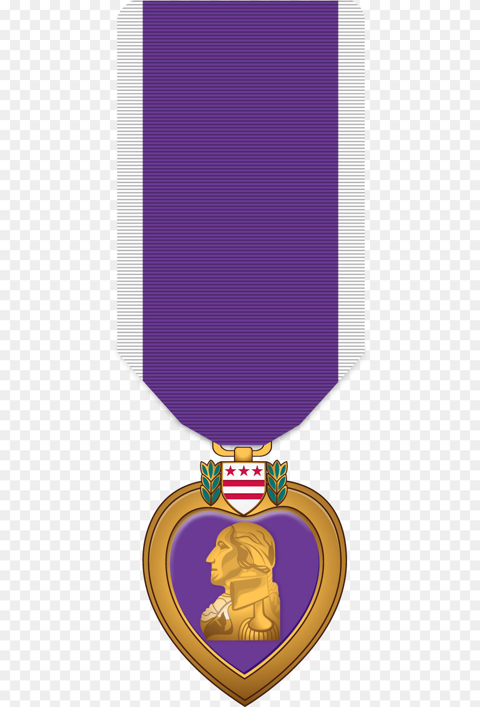 Military Purple Heart Purple Heart Medal Background, Gold, Symbol, Emblem, Person Free Png