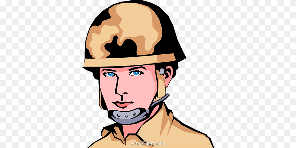 Military Woman Royalty Vector Clip Art Illustration, Clothing, Hardhat, Helmet, Adult Free Transparent Png