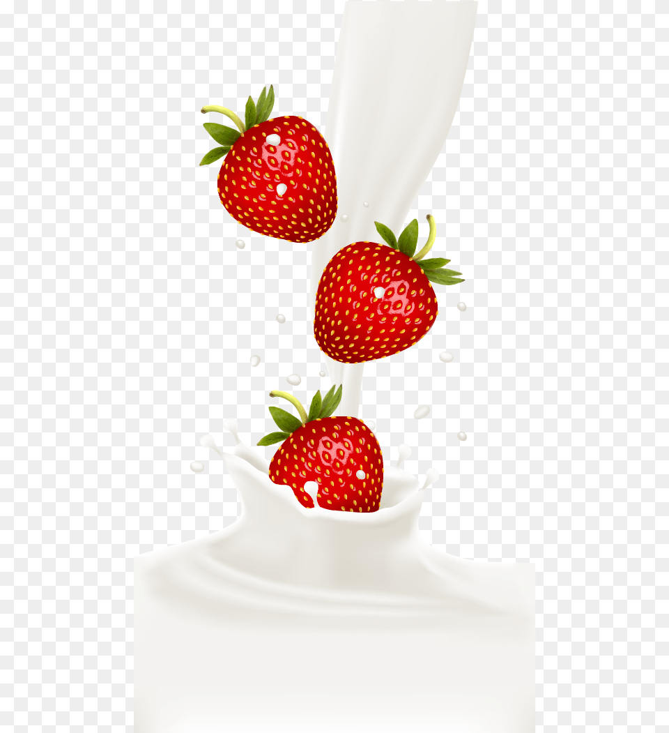 Milk, Berry, Beverage, Food, Fruit Free Png Download