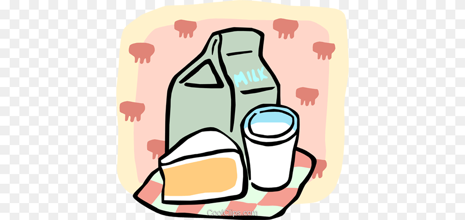 Milk And A Slice Of Pie Royalty Vector Clip Art Illustration, Dairy, Food, Baby, Person Free Png