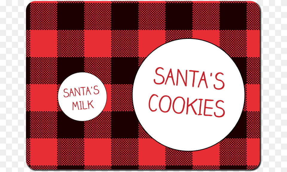 Milk And Cookie Placemat Santa Claus, Tartan Free Transparent Png