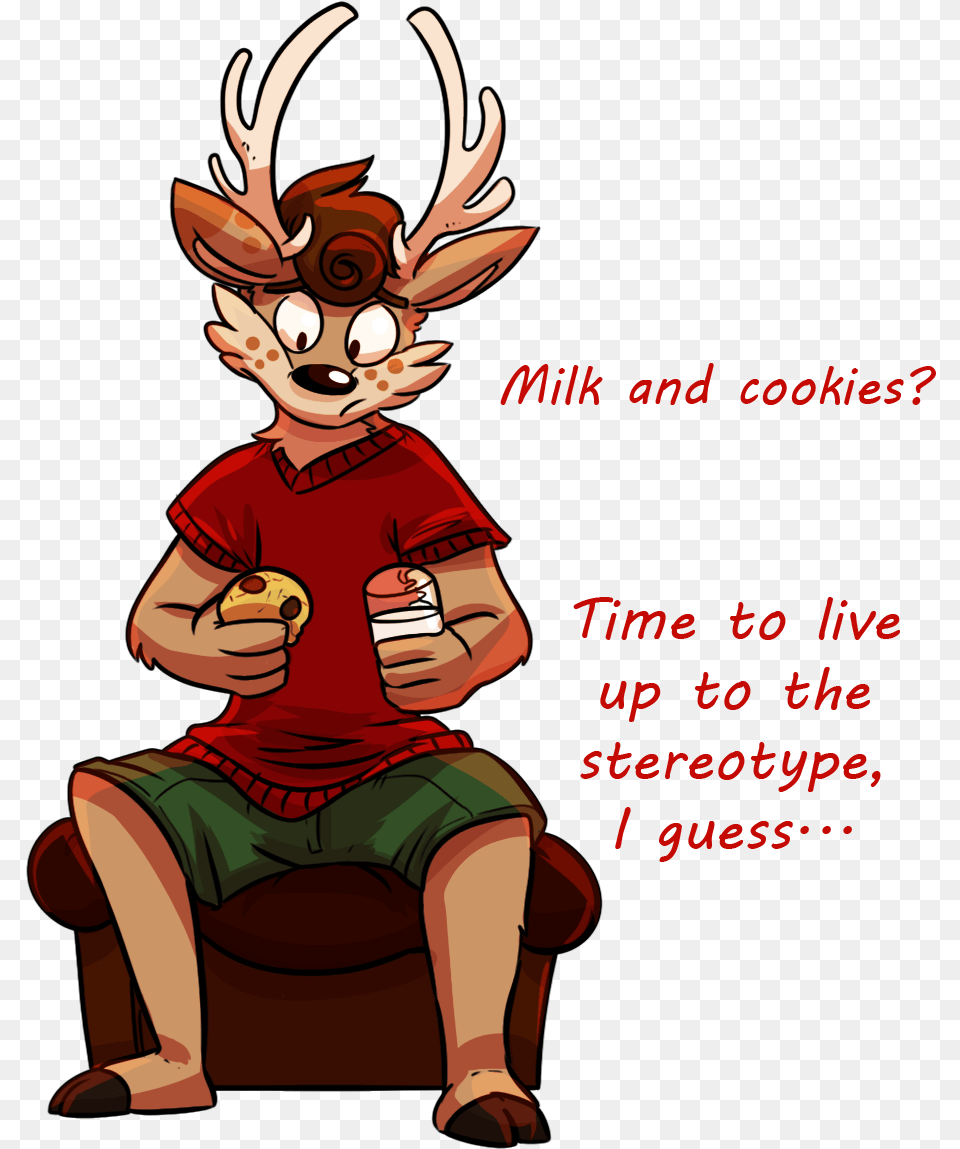 Milk And Cookies Fat Furs Deer, Book, Comics, Publication, Baby Free Png