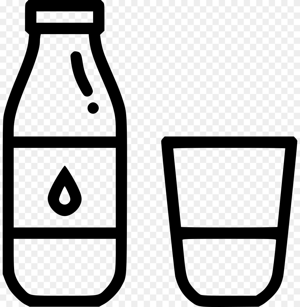 Milk Bottle Glass Icon Download, Beverage, Dairy, Food Free Transparent Png