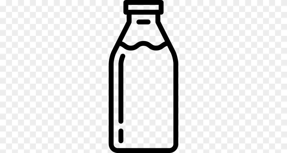Milk Bottle Icon, Gray Free Png