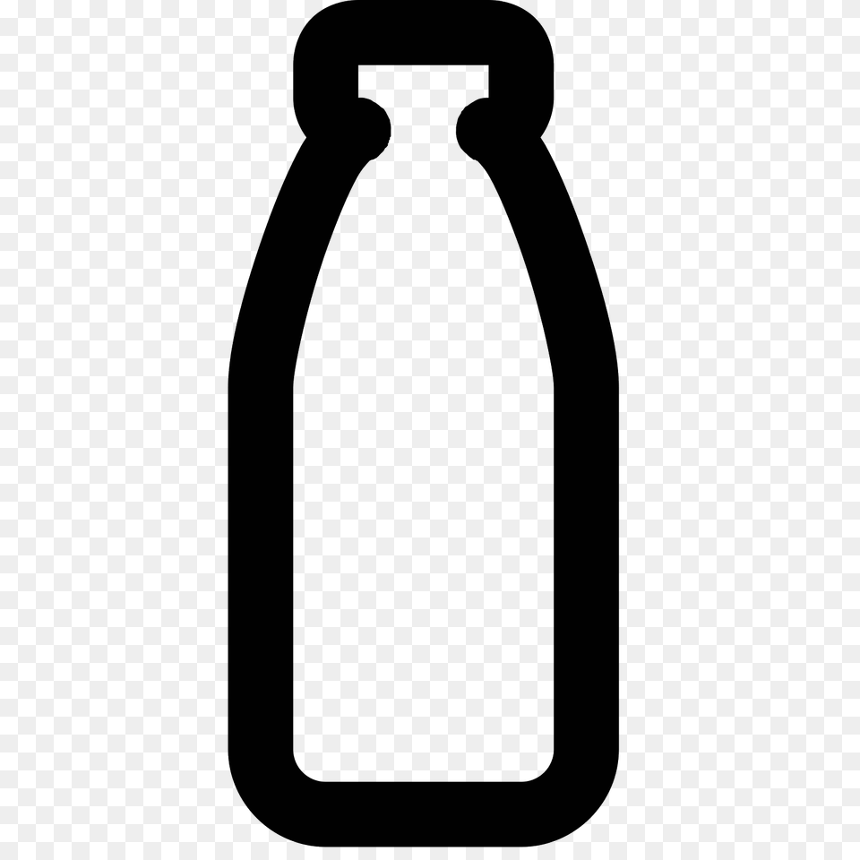 Milk Bottle Icon, Gray Free Png Download