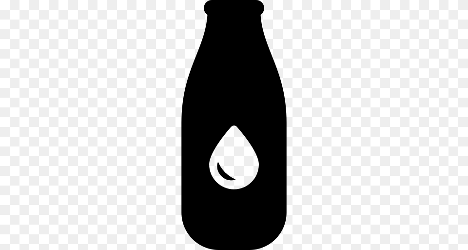 Milk Bottle Icon, Gray Png