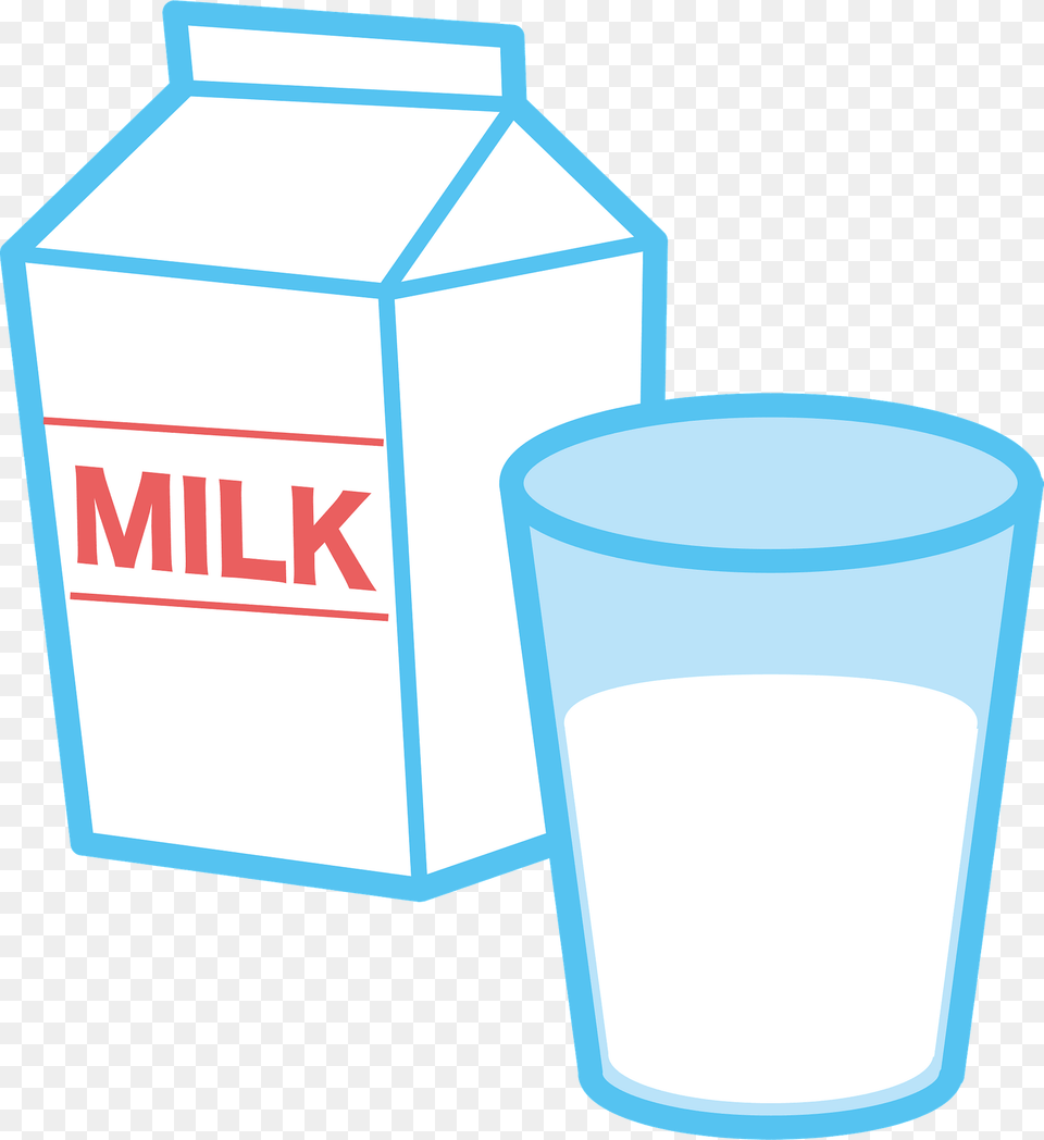 Milk Carton And Glass Clipart, Beverage, Dairy, Food, Bottle Free Transparent Png