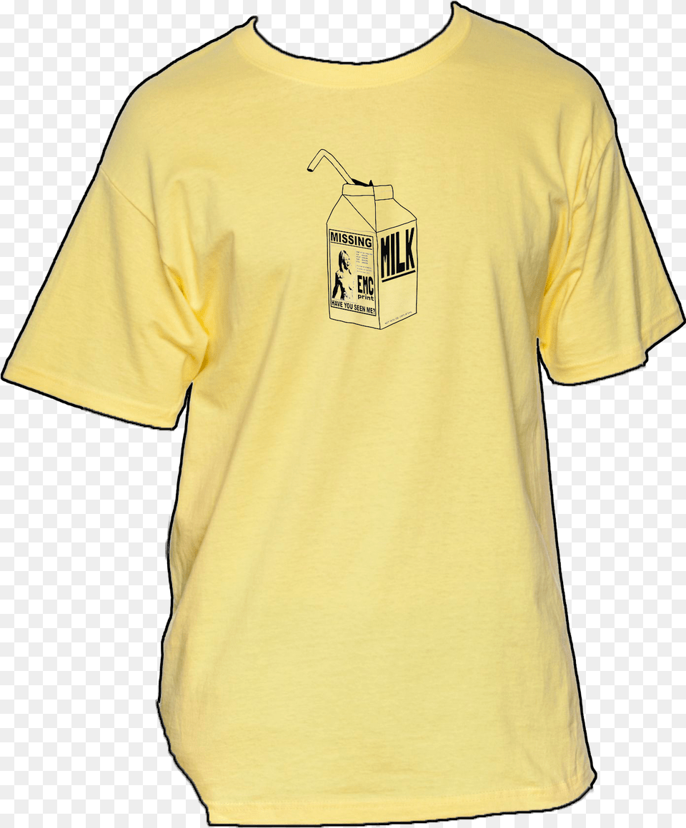 Milk Carton Yellow Ivory Colour T Shirt, Clothing, T-shirt Png Image