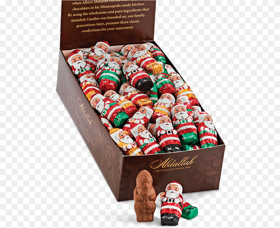 Milk Chocolate Foiled Mini Santas Chocolate Truffle, Food, Sweets, Baby, Person Png Image