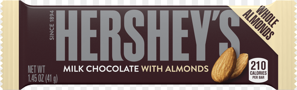 Milk Chocolate With Almonds Bar Hersheys Bar With Almonds, Food, Produce, Almond, Grain Free Transparent Png