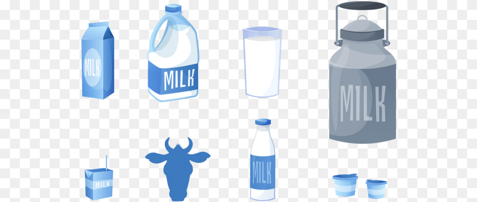 Milk Containers Illustration Set By Dashikka Milk Illustration, Beverage, Dairy, Food Free Png Download