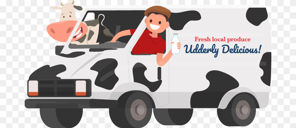 Milk Deliveries Hero Cartoon, Vehicle, Van, Transportation, Moving Van Free Png