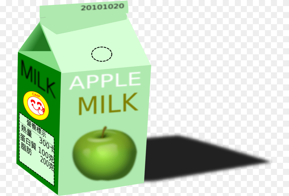 Milk Fizzy Drinks Juice Carton Clipart Apple Milk, Plant, Fruit, Food, Beverage Png Image