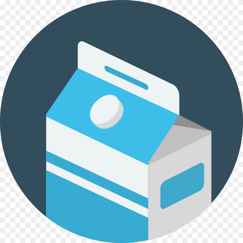 Milk Flat Icon, Box, Cardboard, Carton, Disk Free Png Download