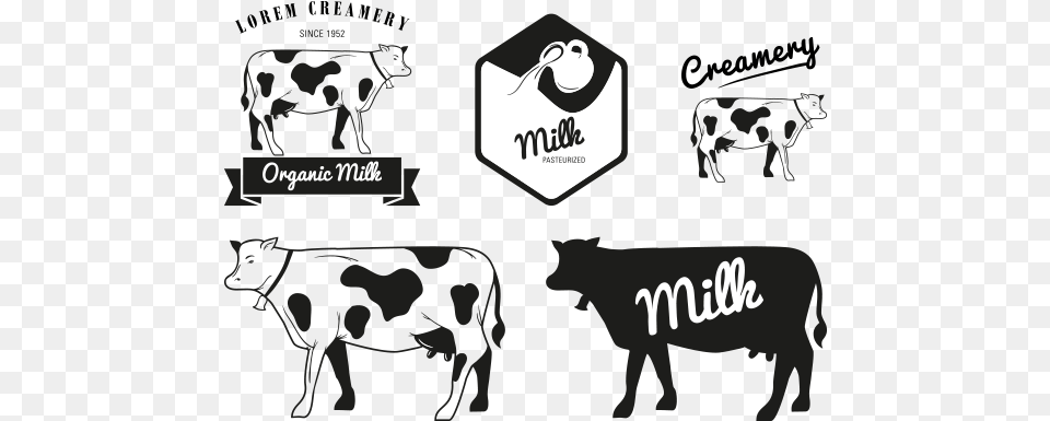 Milk Holstein Friesian Cattle Dairy Cattle Logo Cow Vector, Animal, Livestock, Mammal Free Transparent Png