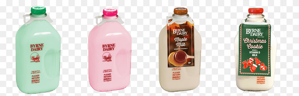 Milk In Glass Bottles Available Flavors From Byrne Plastic Bottle, Beverage, Food, Ketchup, Shaker Png Image