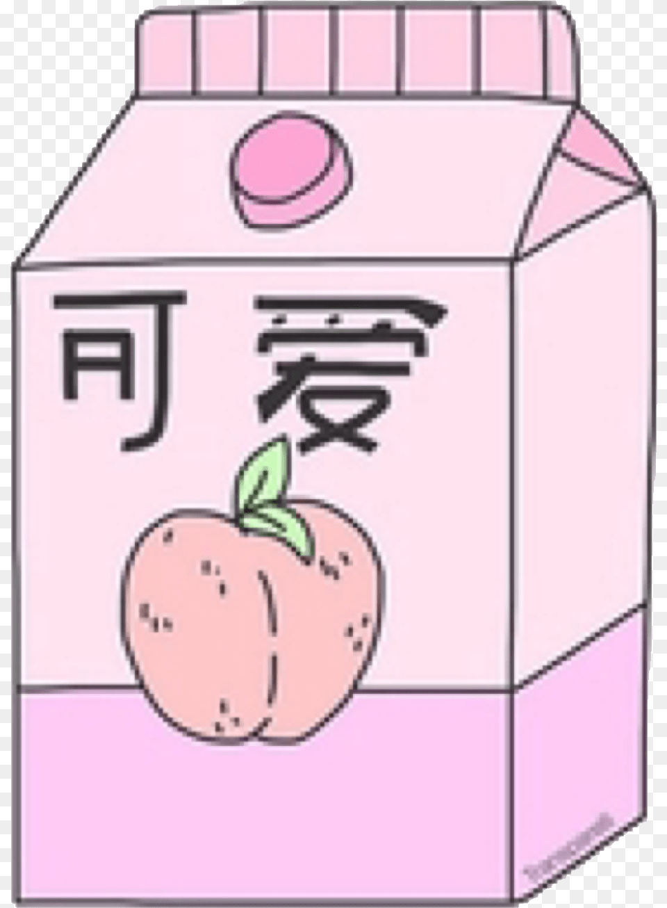 Milk Peach Pink Tumblr Juice Aesthetic Kpop Korean Aesthetic Stickers, Beverage, Mailbox, Box, Cardboard Png Image