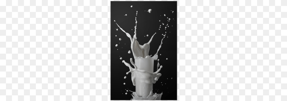 Milk Splash In Glass Isolated On Black Background Poster Milk, Beverage, Dairy, Food, Person Png Image