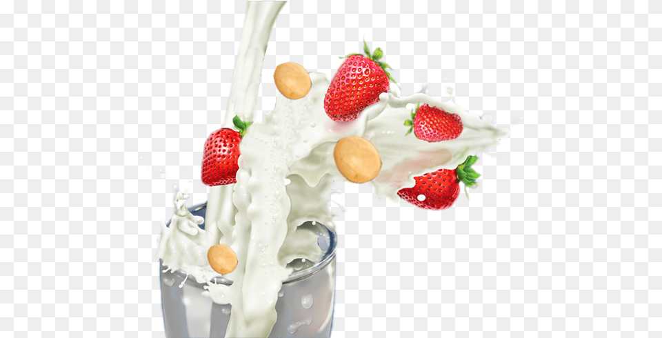 Milk Splash Milk, Beverage, Berry, Food, Fruit Free Png Download