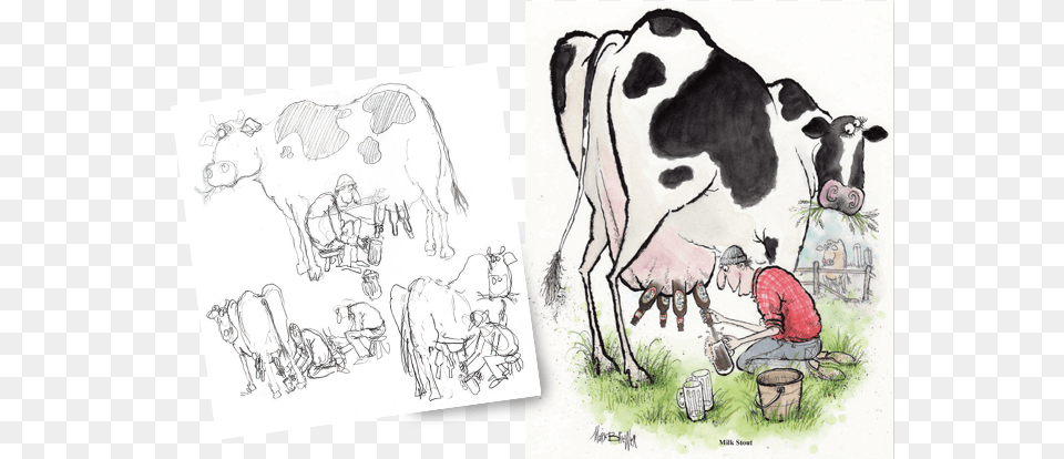 Milk Stout Illustration, Cow, Animal, Livestock, Mammal Free Png Download