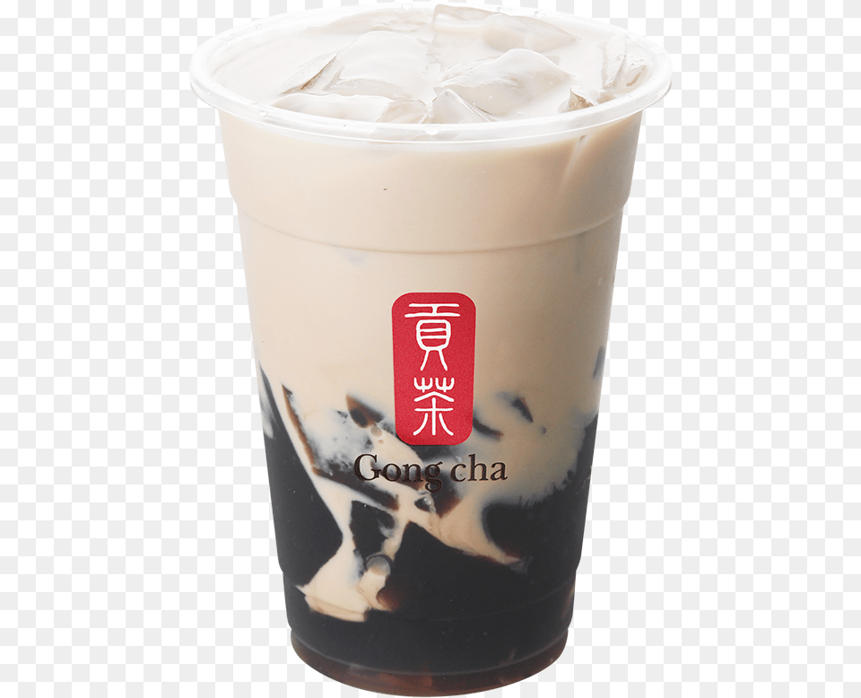 Milk Tea With Grass Jelly Gong Cha Title With Transparent Bg, Cup, Beverage Free Png