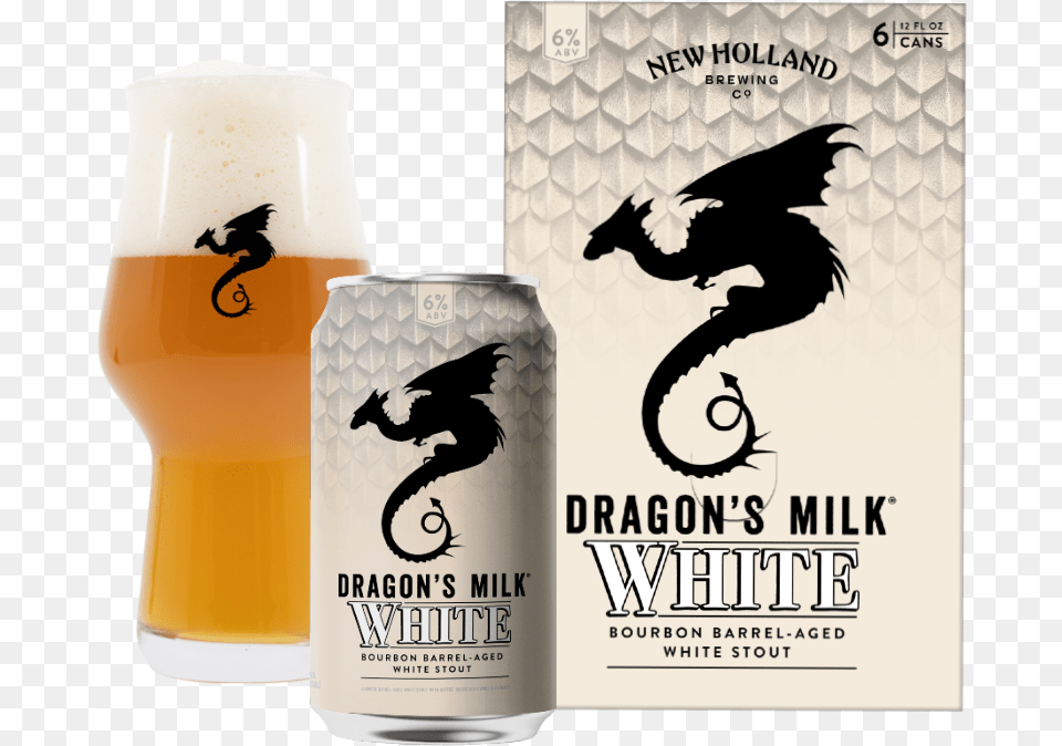 Milk White Of The Dragon New Holland Brewing Milk White, Alcohol, Lager, Beer, Glass Free Png Download