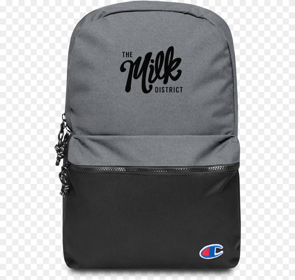 Milkdistrict Logo Blk 1up Mockup Front Flat Heather Backpack, Bag, Person Png