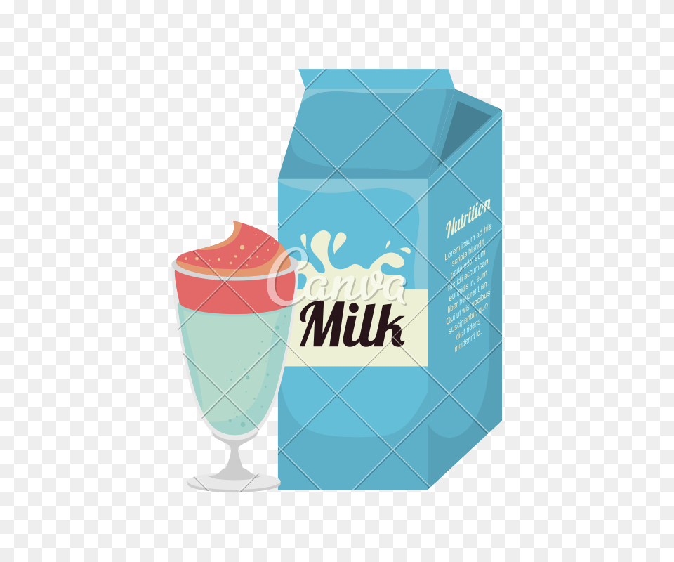 Milkshake And Milk Carton, Beverage, Juice, Dairy, Food Free Transparent Png